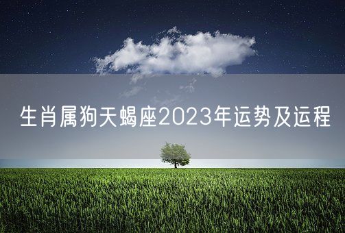 生肖属狗天蝎座2023年运势及运程(图1)