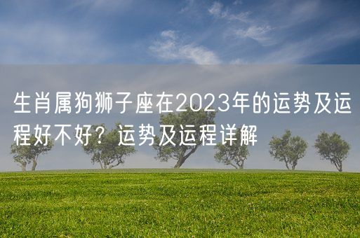 生肖属狗狮子座在2023年的运势及运程好不好？运势及运程详解(图1)