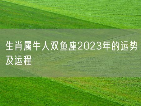 生肖属牛人双鱼座2023年的运势及运程(图1)