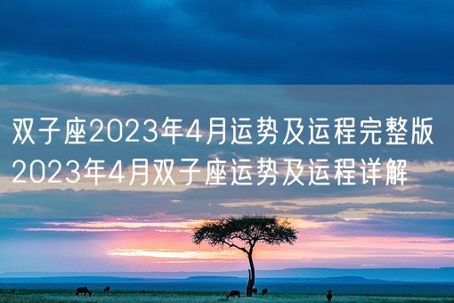 双子座2023年4月运势及运程完整版 2023年4月双子座运势及运程详解(图1)