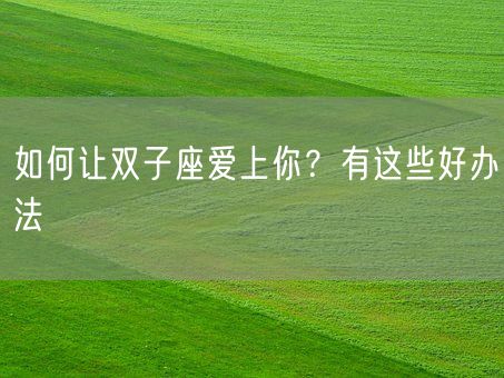 如何让双子座爱上你？有这些好办法(图1)