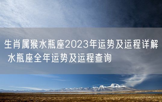 生肖属猴水瓶座2023年运势及运程详解 水瓶座全年运势及运程查询(图1)