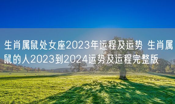 生肖属鼠处女座2023年运程及运势 生肖属鼠的人2023到2024运势及运程完整版 (图1)