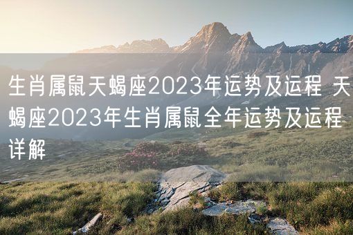 生肖属鼠天蝎座2023年运势及运程 天蝎座2023年生肖属鼠全年运势及运程详解(图1)