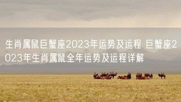 生肖属鼠巨蟹座2023年运势及运程 巨蟹座2023年生肖属鼠全年运势及运程详解(图1)