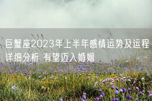 巨蟹座2023年上半年感情运势及运程详细分析 有望迈入婚姻(图1)