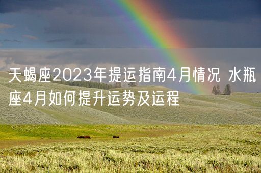 天蝎座2023年提运指南4月情况 水瓶座4月如何提升运势及运程(图1)