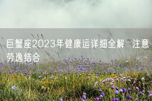 巨蟹座2023年健康运详细全解  注意劳逸结合(图1)