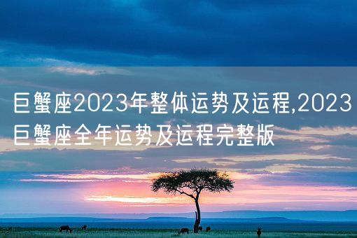 巨蟹座2023年整体运势及运程,2023巨蟹座全年运势及运程完整版(图1)