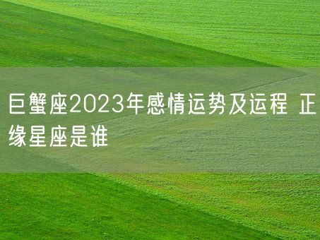 巨蟹座2023年感情运势及运程 正缘星座是谁(图1)