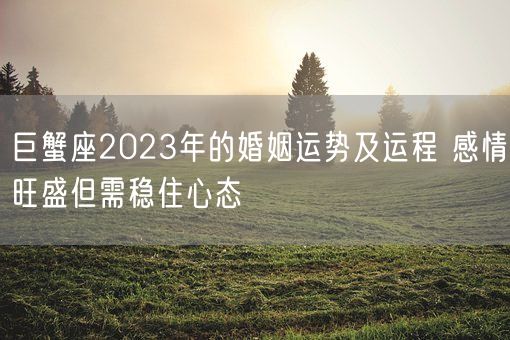 巨蟹座2023年的婚姻运势及运程 感情旺盛但需稳住心态(图1)