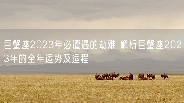 巨蟹座2023年必遭遇的劫难 解析巨蟹座2023年的全年运势及运程(图1)