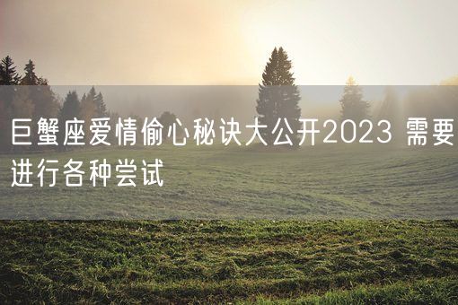 巨蟹座爱情偷心秘诀大公开2023 需要进行各种尝试(图1)