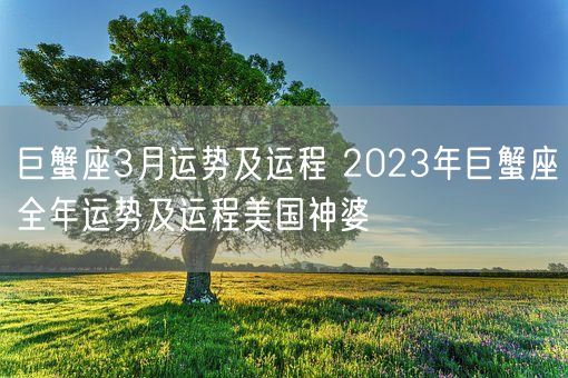 巨蟹座3月运势及运程 2023年巨蟹座全年运势及运程美国神婆(图1)