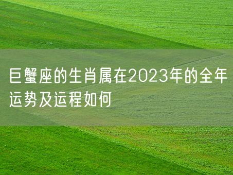 巨蟹座的生肖属在2023年的全年运势及运程如何(图1)