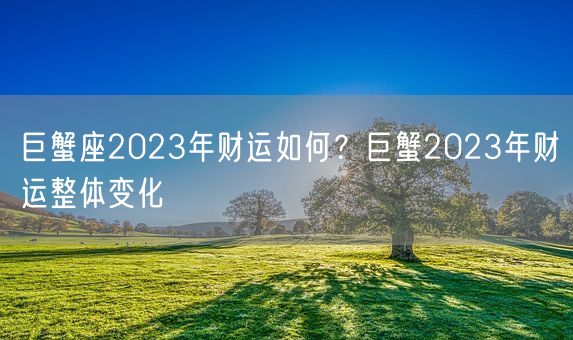巨蟹座2023年财运如何？巨蟹2023年财运整体变化(图1)