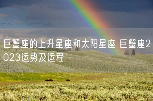 巨蟹座的上升星座和太阳星座 巨蟹座2023运势及运程(图1)