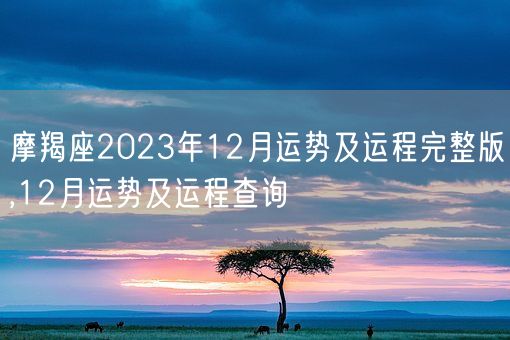 摩羯座2023年12月运势及运程完整版,12月运势及运程查询(图1)