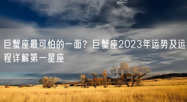 巨蟹座最可怕的一面？巨蟹座2023年运势及运程详解第一星座(图1)