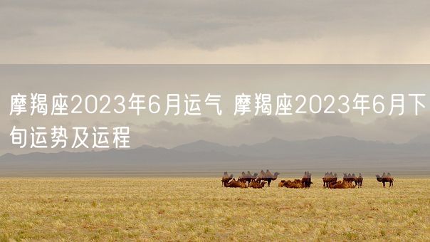 摩羯座2023年6月运气 摩羯座2023年6月下旬运势及运程(图1)