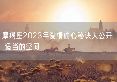 摩羯座2023年爱情偷心秘诀大公开  适当的空间(图1)