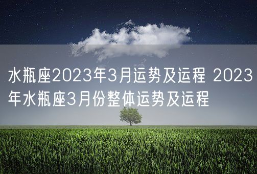 水瓶座2023年3月运势及运程 2023年水瓶座3月份整体运势及运程(图1)