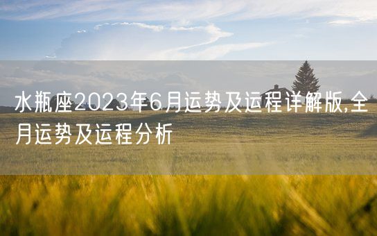 水瓶座2023年6月运势及运程详解版,全月运势及运程分析(图1)