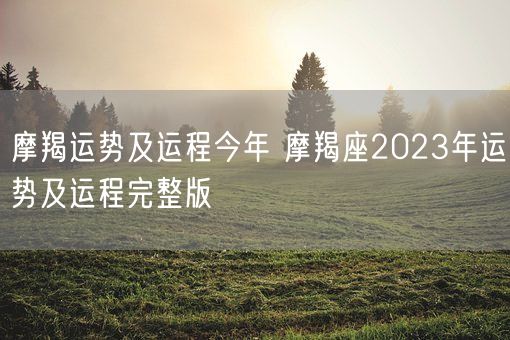 摩羯运势及运程今年 摩羯座2023年运势及运程完整版(图1)