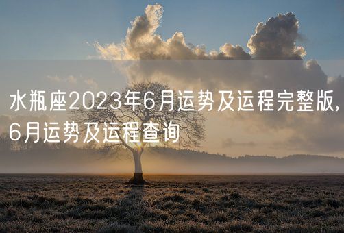 水瓶座2023年6月运势及运程完整版,6月运势及运程查询(图1)