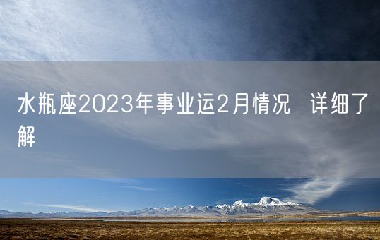 水瓶座2023年事业运2月情况  详细了解(图1)