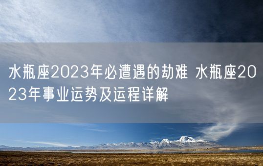 水瓶座2023年必遭遇的劫难 水瓶座2023年事业运势及运程详解(图1)