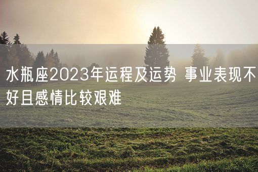 水瓶座2023年运程及运势 事业表现不好且感情比较艰难(图1)