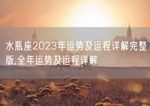 水瓶座2023年运势及运程详解完整版,全年运势及运程详解(图1)