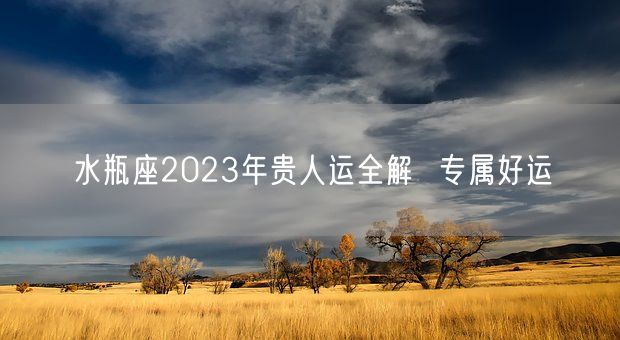 水瓶座2023年贵人运全解  专属好运(图1)