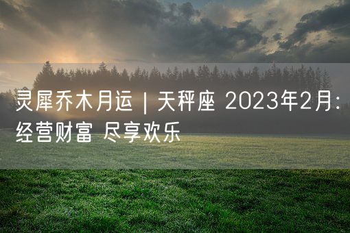 灵犀乔木月运｜天秤座 2023年2月：经营财富 尽享欢乐(图1)
