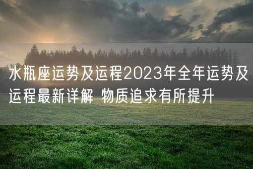 水瓶座运势及运程2023年全年运势及运程最新详解 物质追求有所提升(图1)