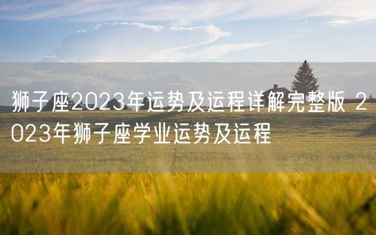 狮子座2023年运势及运程详解完整版 2023年狮子座学业运势及运程(图1)