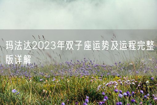 玛法达2023年双子座运势及运程完整版详解(图1)