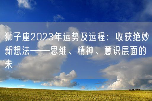 狮子座2023年运势及运程：收获绝妙新想法——思维、精神、意识层面的未(图1)