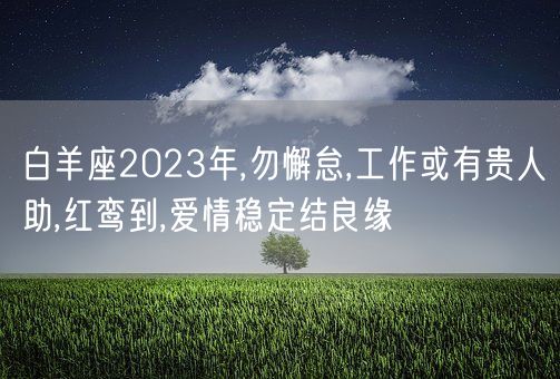 白羊座2023年,勿懈怠,工作或有贵人助,红鸾到,爱情稳定结良缘(图1)