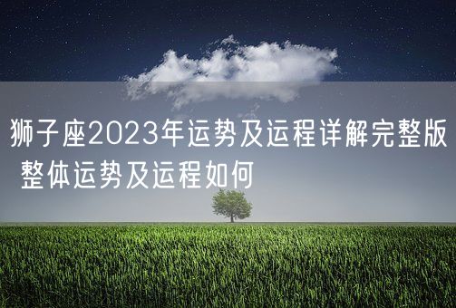 狮子座2023年运势及运程详解完整版 整体运势及运程如何(图1)