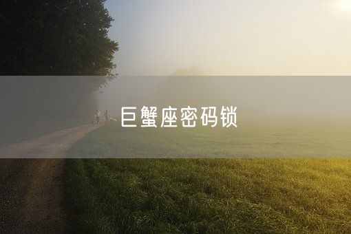 巨蟹座密码锁(图1)