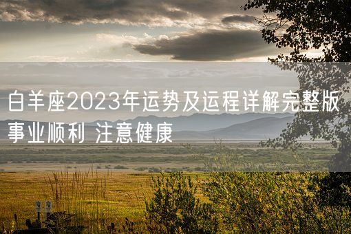 白羊座2023年运势及运程详解完整版 事业顺利 注意健康(图1)