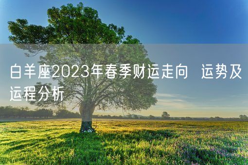 白羊座2023年春季财运走向  运势及运程分析(图1)