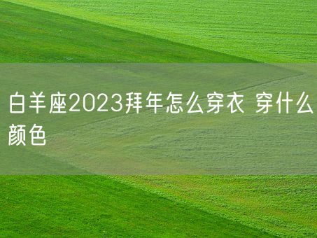 白羊座2023拜年怎么穿衣 穿什么颜色(图1)