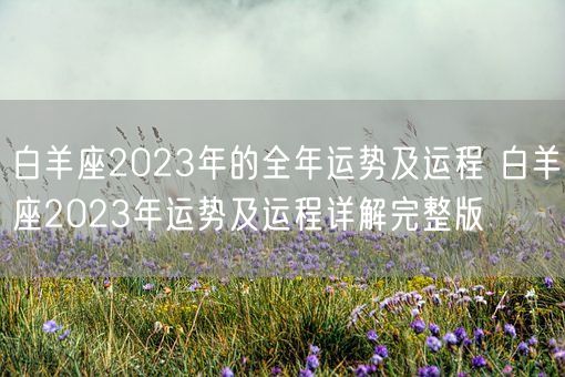 白羊座2023年的全年运势及运程 白羊座2023年运势及运程详解完整版(图1)