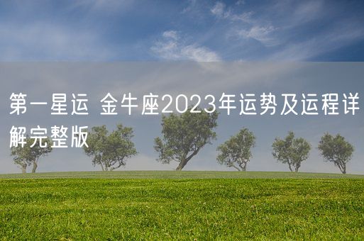 第一星运 金牛座2023年运势及运程详解完整版(图1)