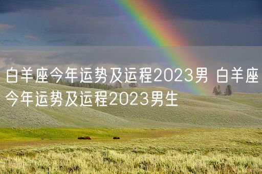 白羊座今年运势及运程2023男 白羊座今年运势及运程2023男生(图1)