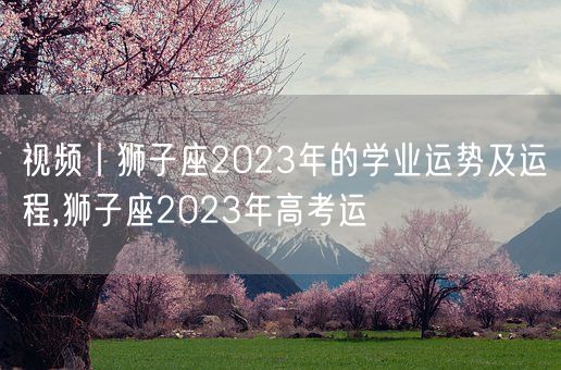 视频丨狮子座2023年的学业运势及运程,狮子座2023年高考运(图1)