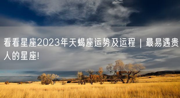 看看星座2023年天蝎座运势及运程｜最易遇贵人的星座!(图1)